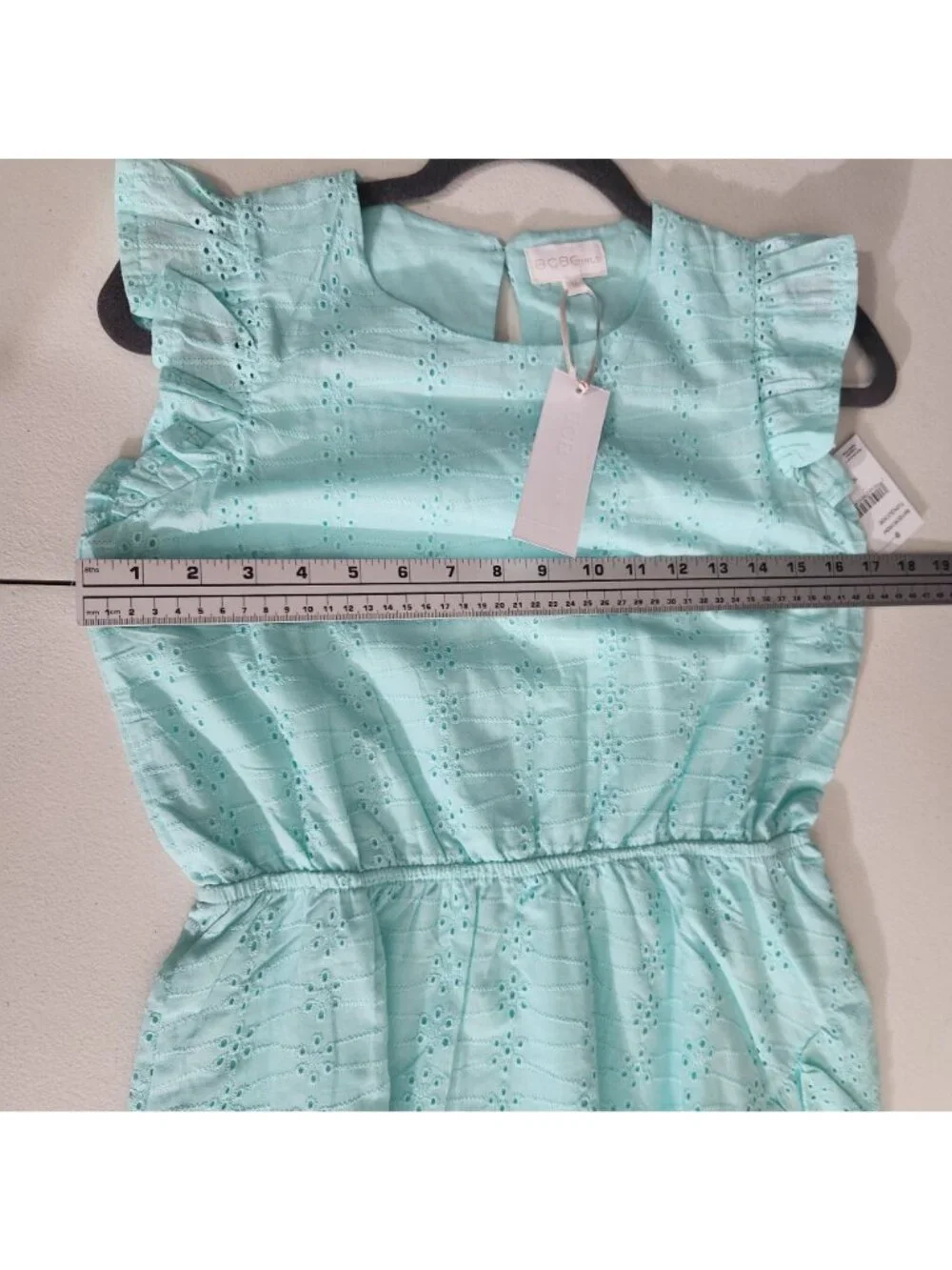 BCBG Girls Turquoise Ice Eyelet And Lace Dress New Size 14 New
